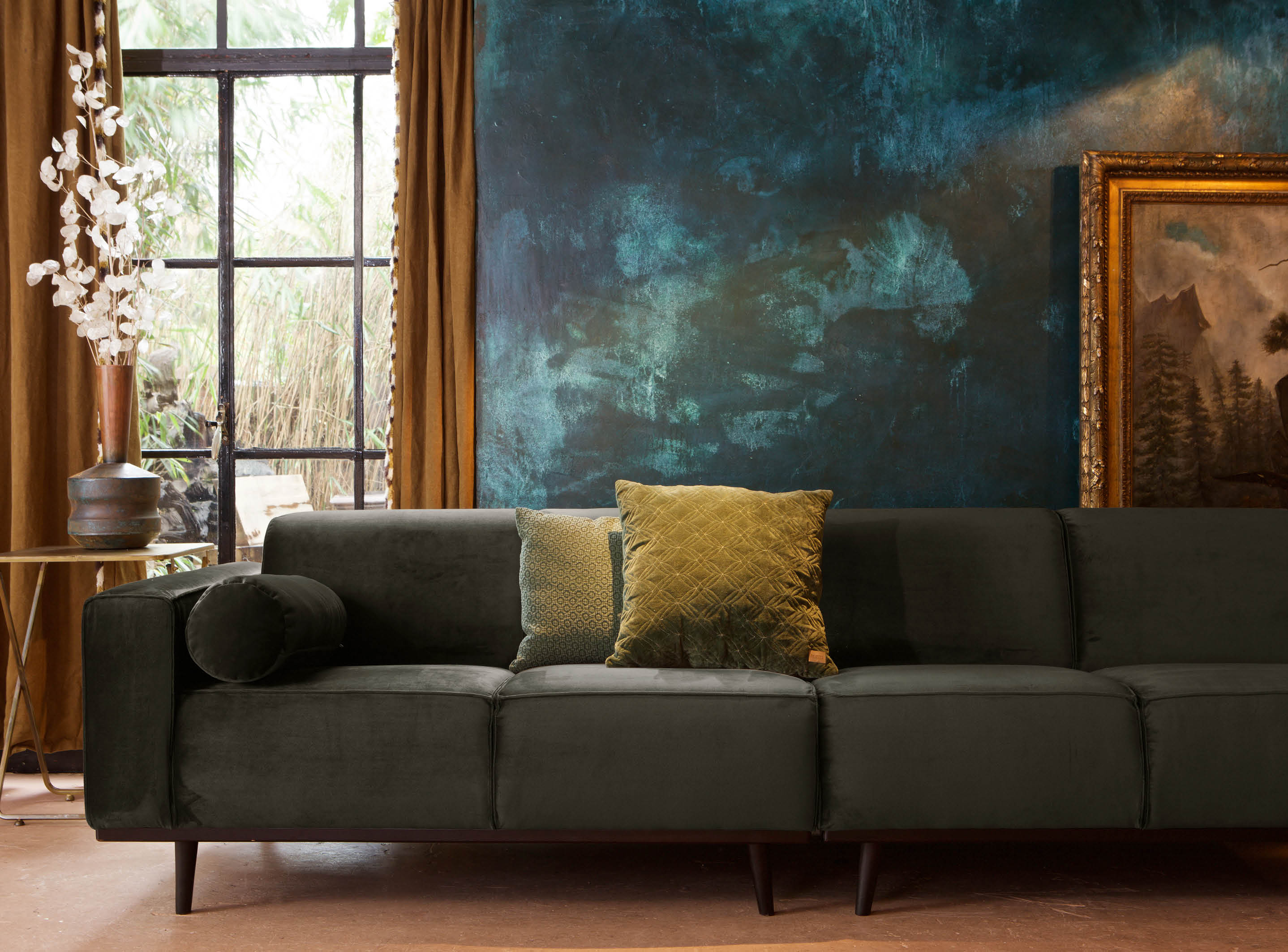 Statement 4-zits bank velvet warm groen